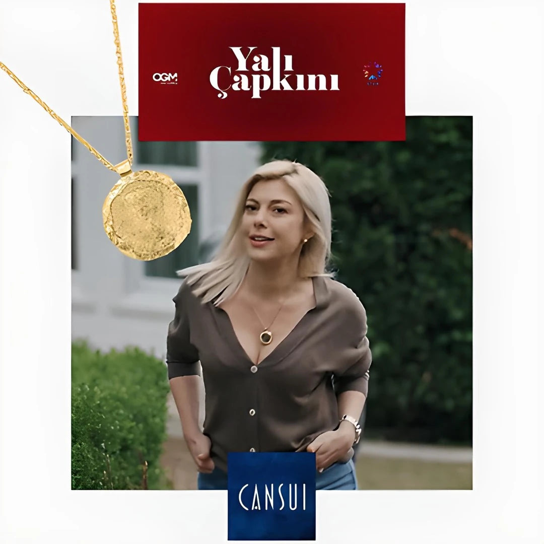 Kahverengi Bronz Para Kolye
