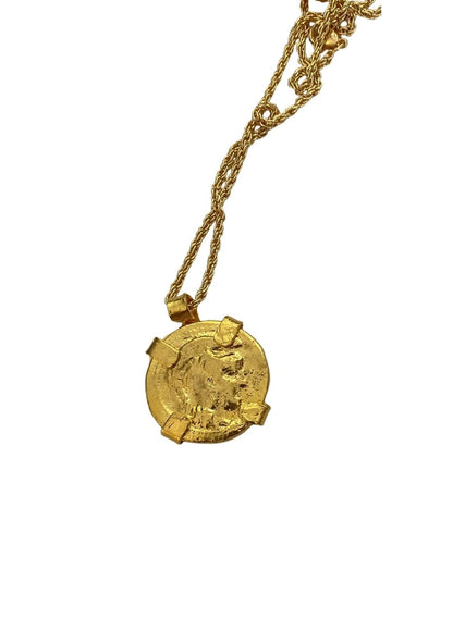 Bronz Athena Altın Kaplama Para Kolye